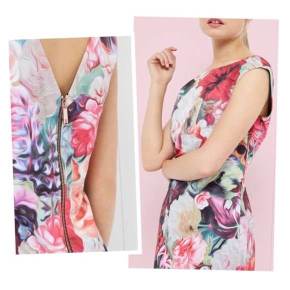 Ted Baker London Fuschia Floral Tunic NWT Size 6 - Picture 3 of 5